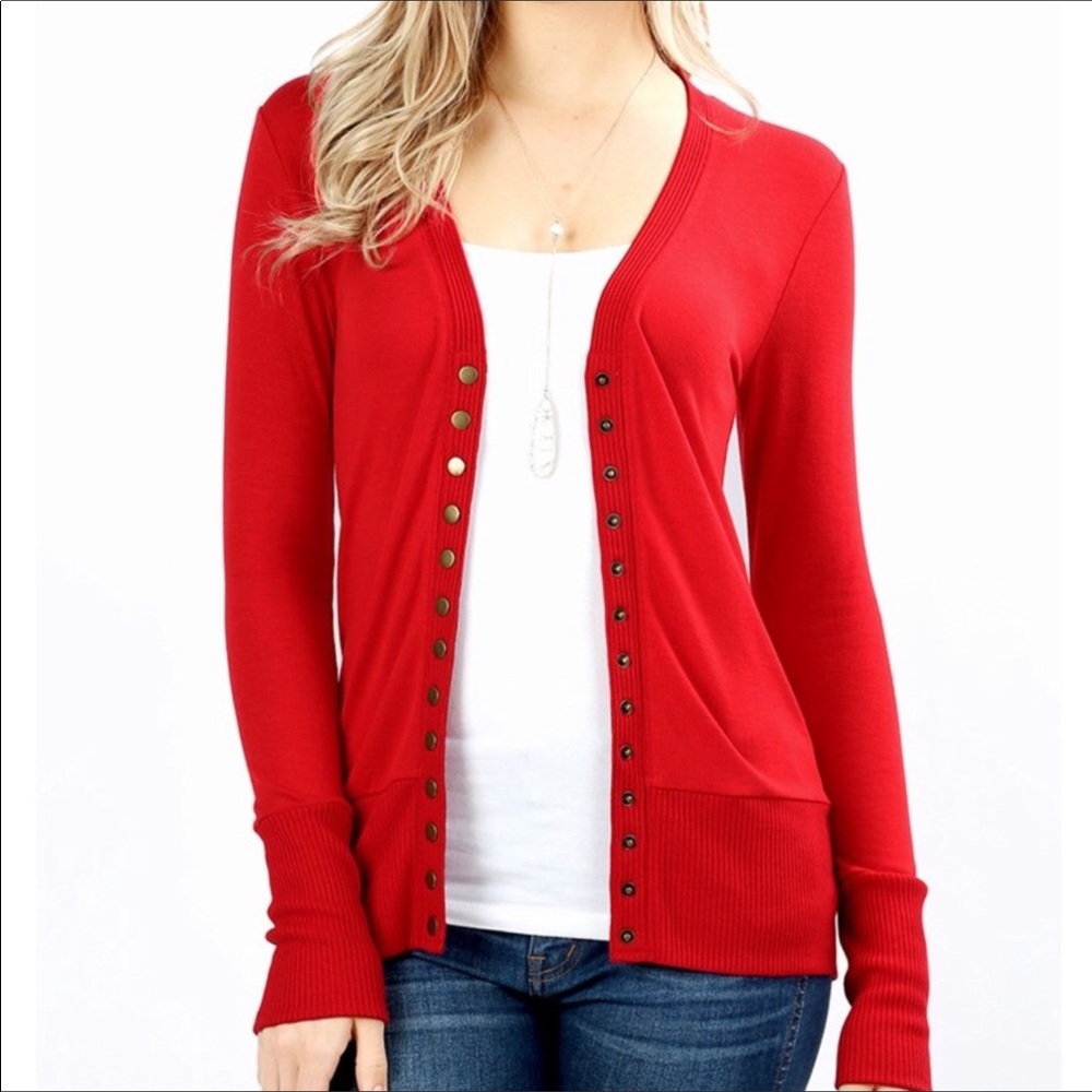 Mocha Snap Button Long Sleeve Cardigan - Picture 2 of 8